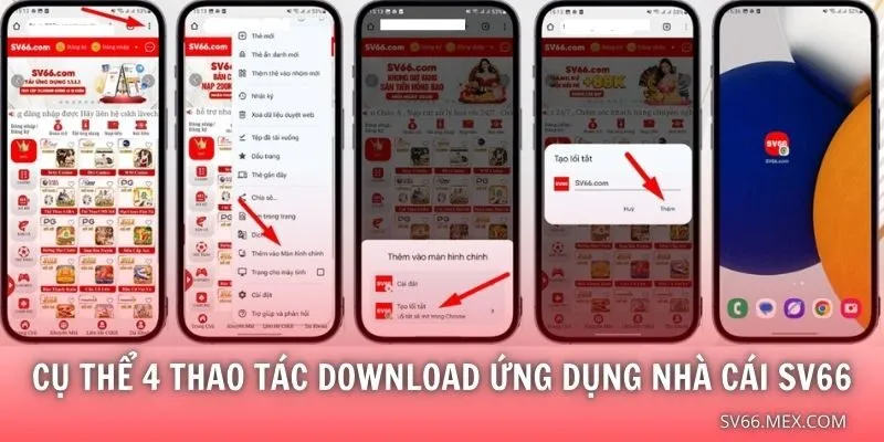 Cụ thể 4 thao tác download ứng dụng nhà cái SV66